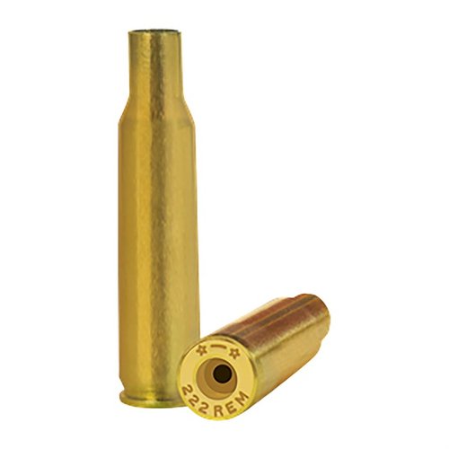 .222 Remington Brass by Starline offers unmatched accuracy and high velocity, perfect for varmint hunting and benchrest shooting, available in 100/bag.