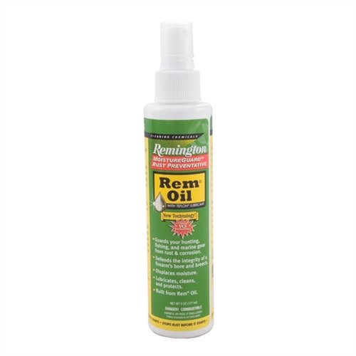 Protect your firearms with REM® Oil With MoistureGuard, a 6 oz. pump-spray that prevents rust and corrosion while ensuring smooth operation.