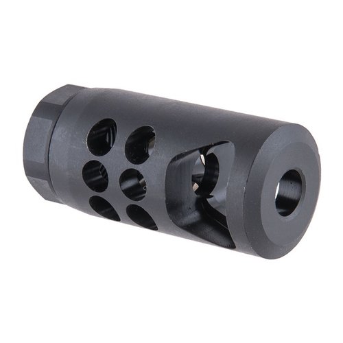 The Ruger Precision Rifle Hybrid Muzzle Brake reduces recoil by up to 58%, enhances accuracy, and installs easily with a 7/8