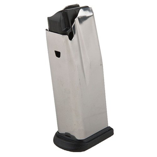 Experience reliable feeding and maximum firepower with the Springfield Armory XD Compact .45 ACP 10-round magazine, featuring a polished stainless steel body and easy cleaning.