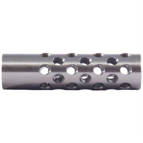 The Shrewd #2 Muzzle Brake features 42 ports for maximum recoil control, reducing felt recoil and muzzle rise, with gunsmithing required for optimal performance.