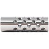 The Shrewd #3 Muzzle Brake 22 Caliber features 42 multi-ports for reduced recoil and muzzle rise, with gunsmithing required for optimal performance.