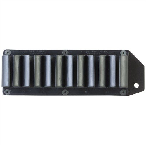 The Lyman Side Saddle Shell Holder for Remington 870/1100/1187 offers quick access to 6 extra rounds, mounts easily without alterations, and includes a serial number window.