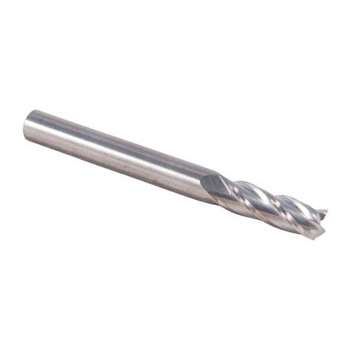 The Brownells Solid Carbide End Mill offers precise cutting in hardened steels, ideal for 1911 slide alterations and extending tool life in softer metals.