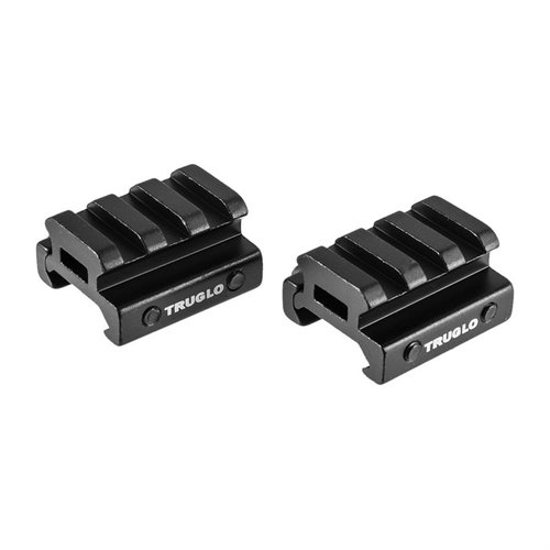 The TruGlo ½” 2-piece Picatinny riser mount offers easy installation, CNC-machined aluminum construction, and ideal height for scopes or red dots on AR-15s.