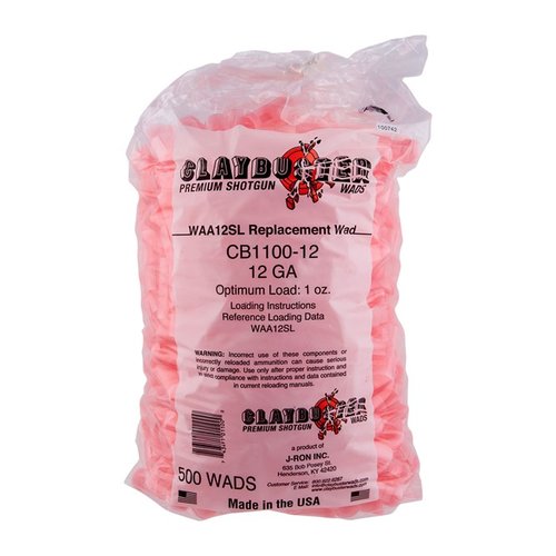 The CLAYBUSTER WAA12SL 12 Gauge Wads are ideal for 7/8 to 1 oz. loads, excelling in tapered hulls like Remington or Winchester for optimal performance.