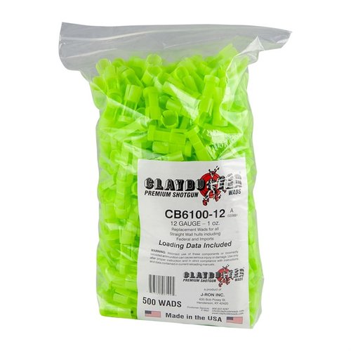 The CLAYBUSTER 12 Gauge Wads are perfect for 7/8 to 1 oz. loads in trap, skeet, and sporting clays, designed for use with Federal and all Imports.