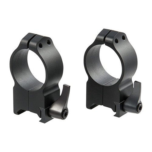 The MAXIMA Quick Detach Rings by Warne Mfg. offer strong, all-steel construction with adjustable levers, designed to fit Weaver-style bases for reliable performance.