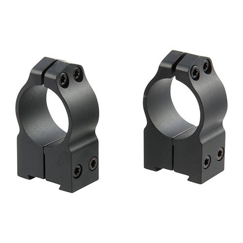 The WARNE MFG. COMPANY MAXIMA Tikka Rings are durable, lightweight, and designed for a secure fit, enhancing accuracy with a sleek matte black finish.