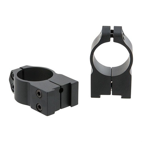 The WARNE MFG. COMPANY MAXIMA Tikka Rings are durable, lightweight, and designed for a secure fit, enhancing accuracy with a sleek matte black finish.