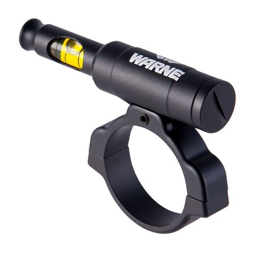 Ensure precision with the Warne Mfg. Universal Scope Level; easily clamps onto 30mm scopes for perfect vertical alignment, featuring a matte-black finish.