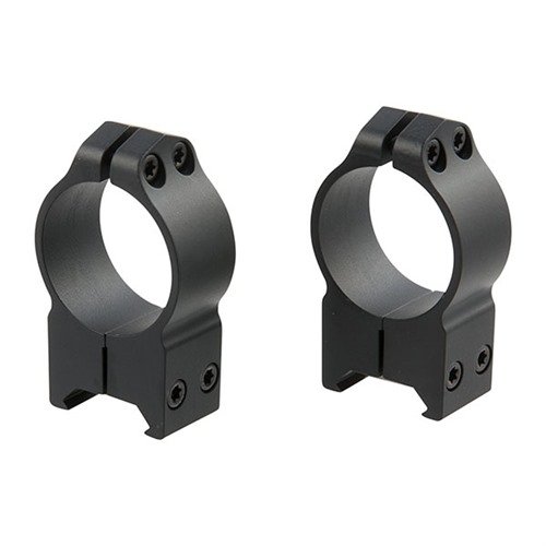 Discover the durable Warne Maxima Fixed Rings, crafted from steel with a sleek powder-coated black finish, available in various heights for optimal scope mounting.