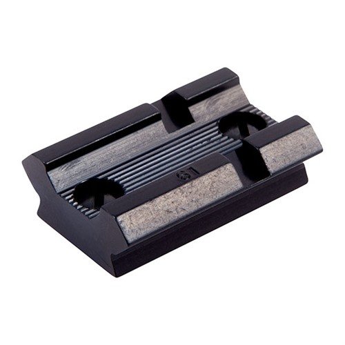 The WEAVER #61M Base offers durable aluminum construction with a polished blue finish, compatible with Top Mount and See-Thru Mount Rings for versatile mounting options.