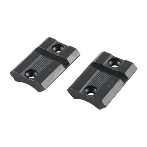 The WEAVER #418M Base offers durable aluminum construction with a polished blue finish, fitting both Top Mount and See-Thru Mount Rings for versatile mounting.