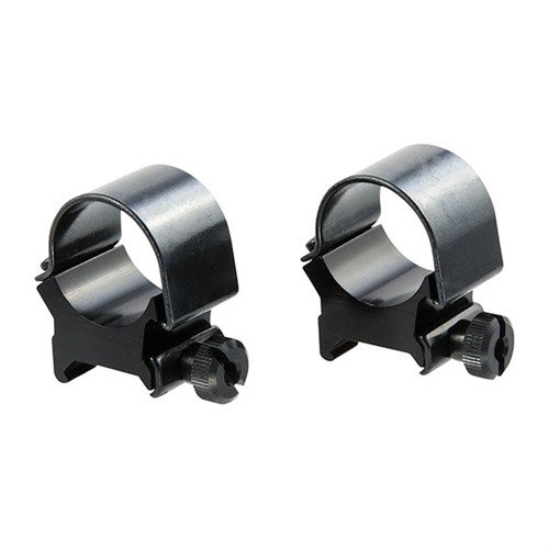 Discover Weaver's Top Mount Rings in Satin Blue, offering durable aluminum and steel construction with multiple height options for optimal scope alignment.