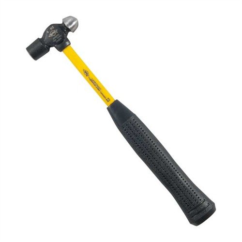 The Brownells Ballpeen Hammer features a durable hardened steel head, fiberglass shank, and cushioned grip for precise, comfortable use in gunsmithing tasks.