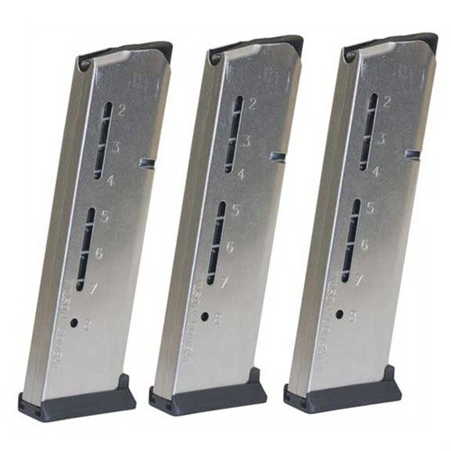 Experience ultra-reliable performance with Wilson Combat's 8-round .45 ACP magazine, featuring tough stainless steel, smooth feeding, and a secure polymer base.