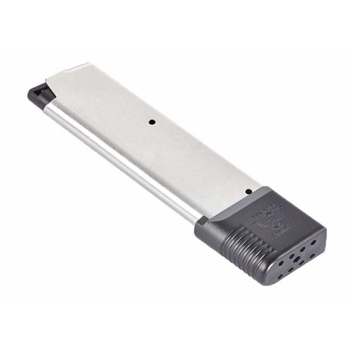 Upgrade your 1911 with the Wilson Combat 47 Series 10-Round Magazine, featuring a polymer base pad, stainless steel construction, and reliable Nylon ETM follower.