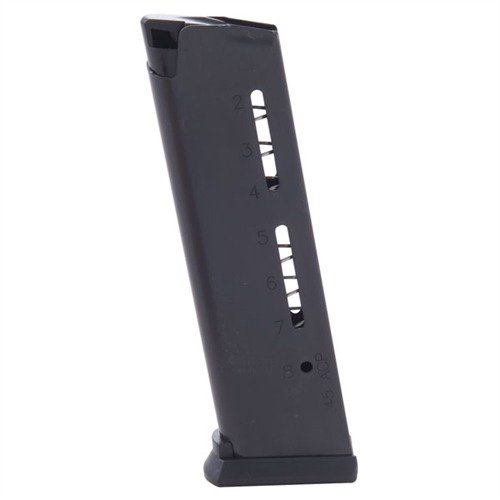 Experience ultra-reliable performance with the Wilson Combat 1911 .45 ACP magazine, featuring 8-round capacity, smooth feeding, and a durable polymer base.