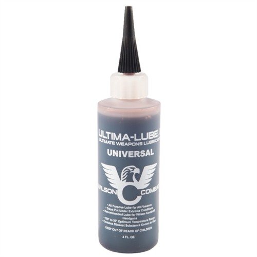 Wilson Combat Universal Lube II is a heavy grease/oil ideal for high-tension areas, preventing wear and galling, with a precise dropper for easy application.
