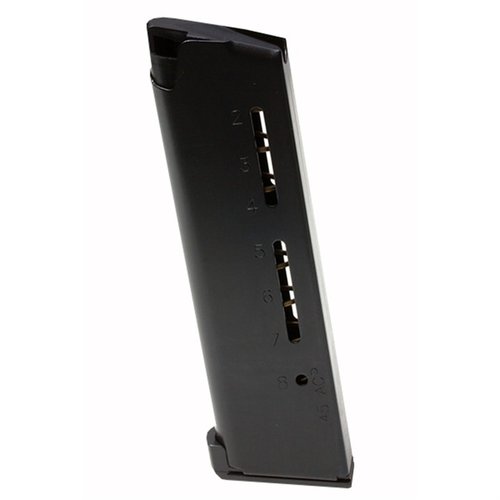 Experience ultra-reliable, smooth feeding with Wilson Combat's 1911 .45 ACP magazine, featuring MAX flatwire springs for enhanced strength and longevity.