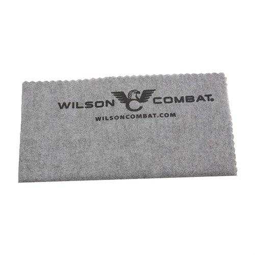 The Wilson Combat Silicon Cleaning Cloth is perfect for shooters, removing rust-producing fingerprints and ideal for range use, featuring a stylish gray design.