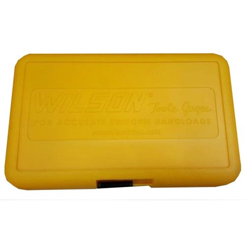 Organise your reloading essentials with the L.E. Wilson Plastic Die Storage Case, designed to hold 2 dies and a case gauge for efficient storage.