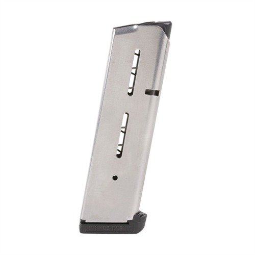 Experience reliability and performance with the Wilson Combat 47D Series .45 ACP magazine, featuring a durable stainless steel finish and 8-round capacity for Full-Size 1911s.