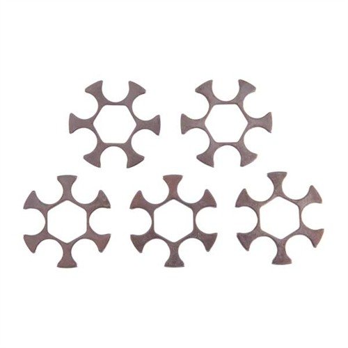 .45 CALIBER MOON CLIPS from WILSON COMBAT speed up loading/unloading for S&W 25-2, 625, and Colt/S&W 1917 revolvers, holding six rounds securely.