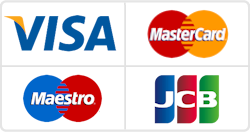 Payment methods: Visa, Mastercard, Maestro, JCB